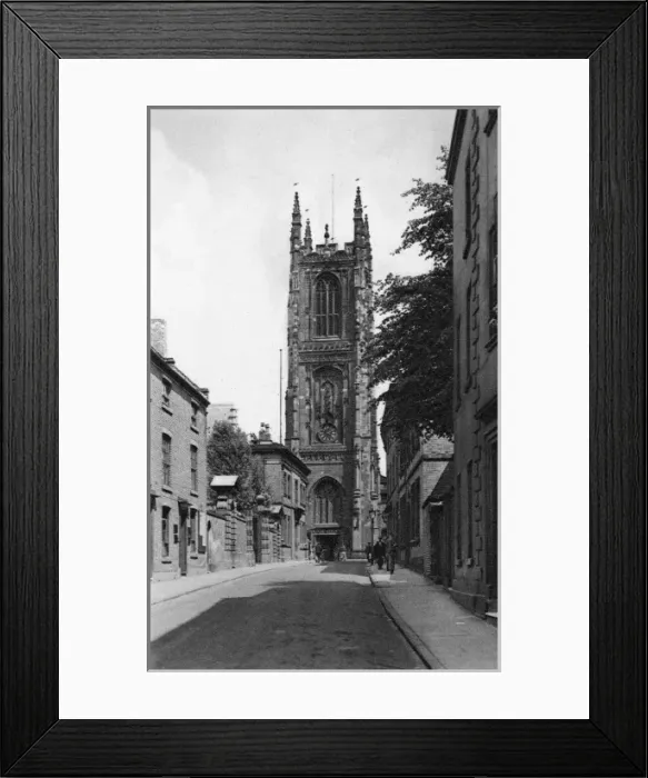 Framed Print : View of Derby Cathedral from St Marys Gate, Derby Framed Print : View of Derby Cathedral from St Marys Gate, Derby