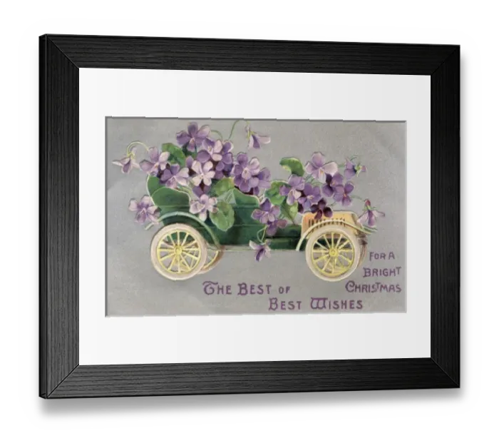 Framed Print : Card; Floral Car Framed Print : Card; Floral Car