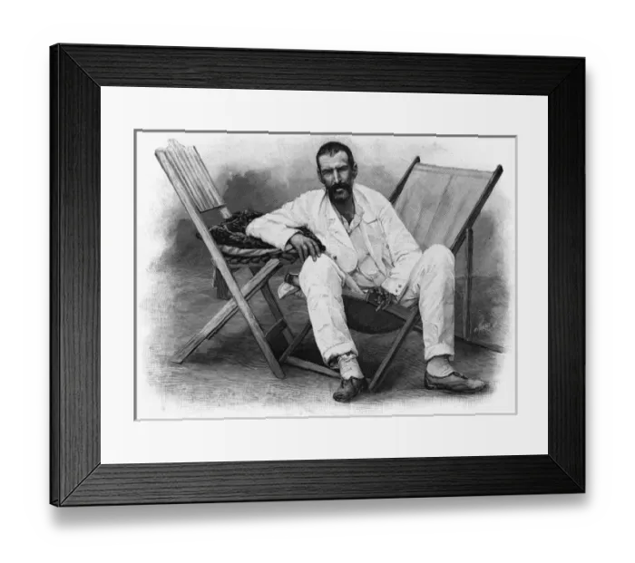 Framed Print : Brazza in Deckchair Framed Print : Brazza in Deckchair