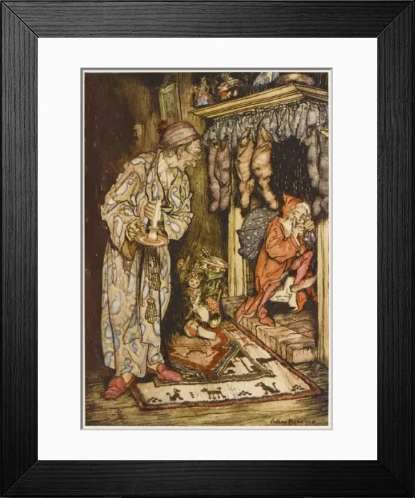 Framed Print : Santa up Chimney / C20Th Framed Print : Santa up Chimney / C20Th