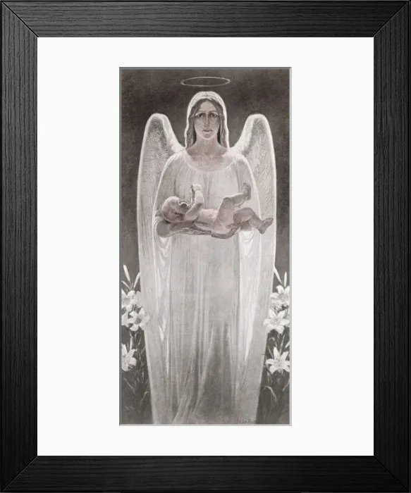 Framed Print : Angel Bringing Baby Framed Print : Angel Bringing Baby