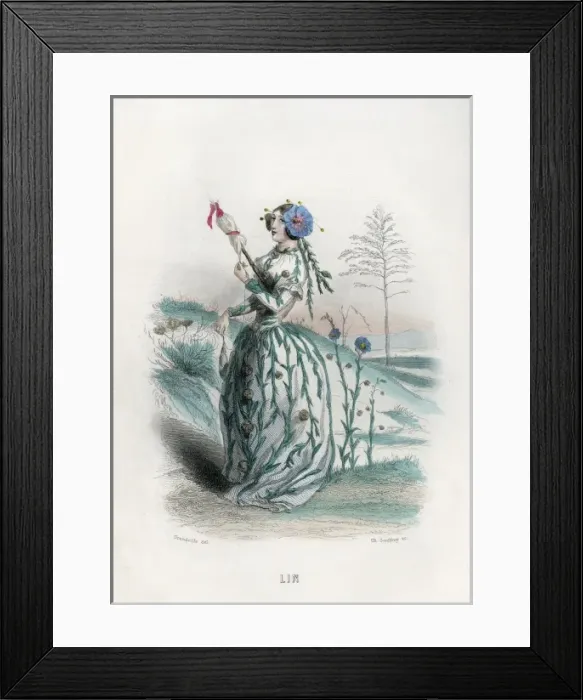 Framed Print : Grandville Flax 1847 Framed Print : Grandville Flax 1847