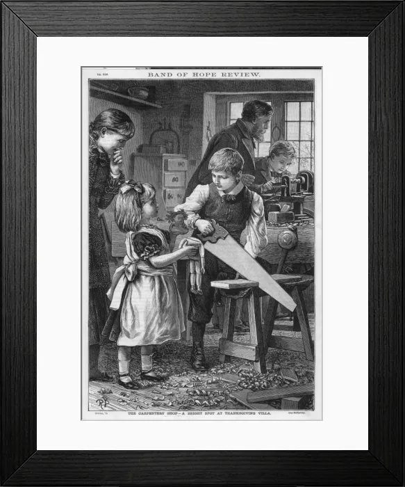 Framed Print : Girl Takes Doll to Shop Framed Print : Girl Takes Doll to Shop