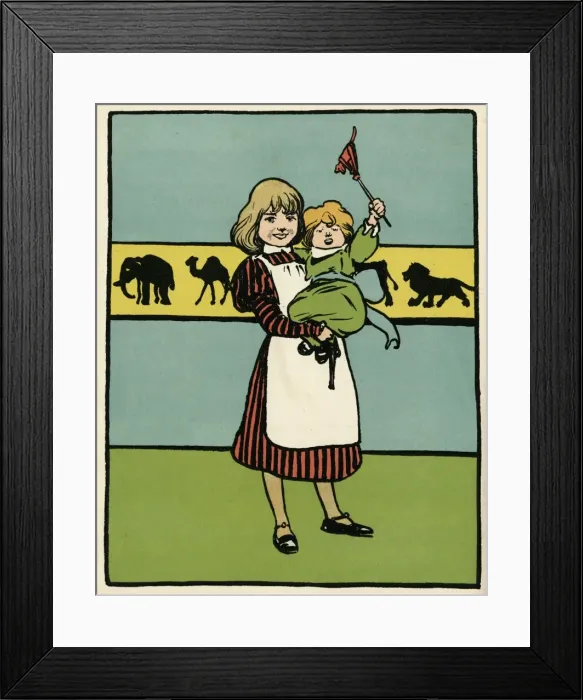 Framed Print : Girl Minds Baby Brother Framed Print : Girl Minds Baby Brother