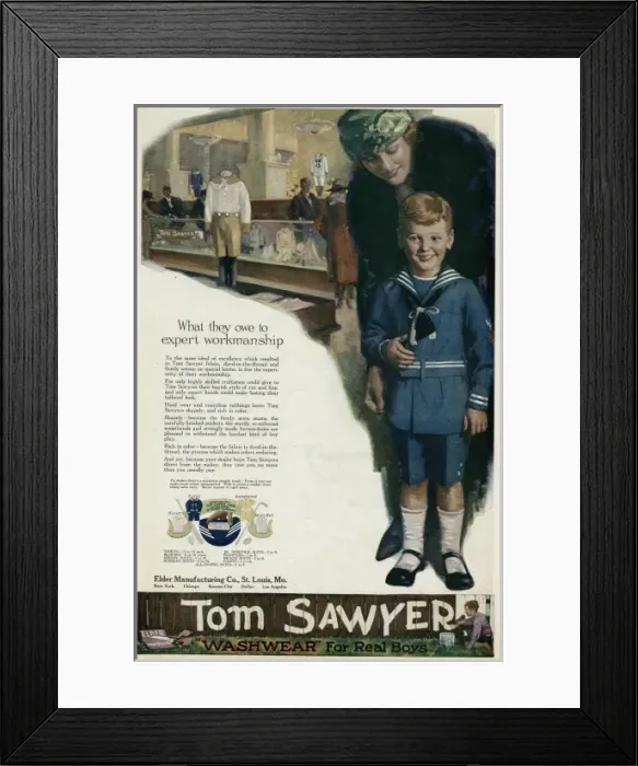 Framed Print : BOYS WEAR ADVERT 1920 Framed Print : BOYS WEAR ADVERT 1920