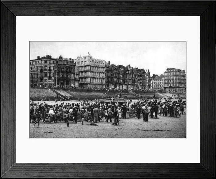 Framed Print : People on the beach at Heist, Belgium Framed Print : People on the beach at Heist, Belgium