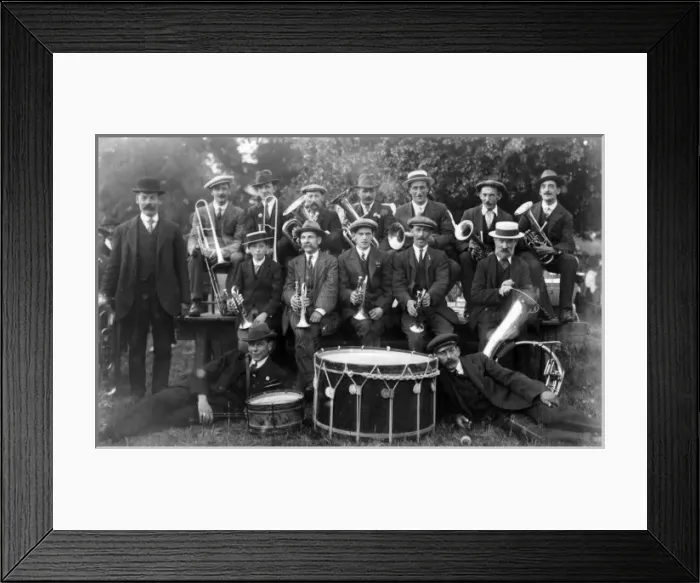 Framed Print : A Village Brass Band