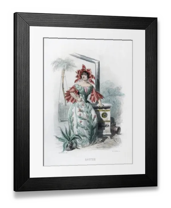 Framed Print : Grandville Cactus 1847 Framed Print : Grandville Cactus 1847