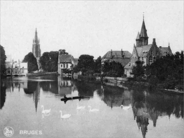 View of Le Lac d Amour, Bruges, Belgium