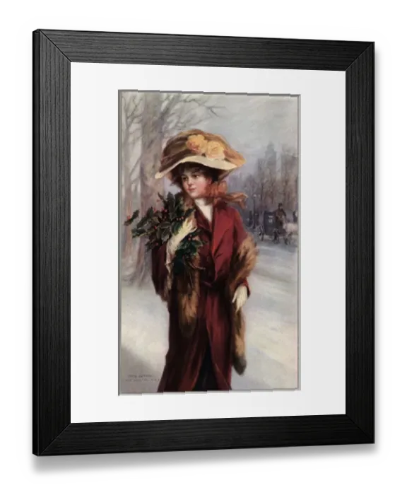 Framed Print : Girl and Holly Framed Print : Girl and Holly