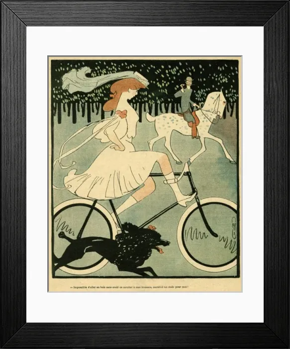 Framed Print : Cyclist in the Bois Framed Print : Cyclist in the Bois