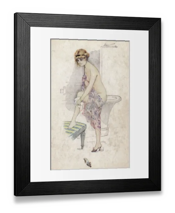 Framed Print : Female Type after Bath Framed Print : Female Type after Bath
