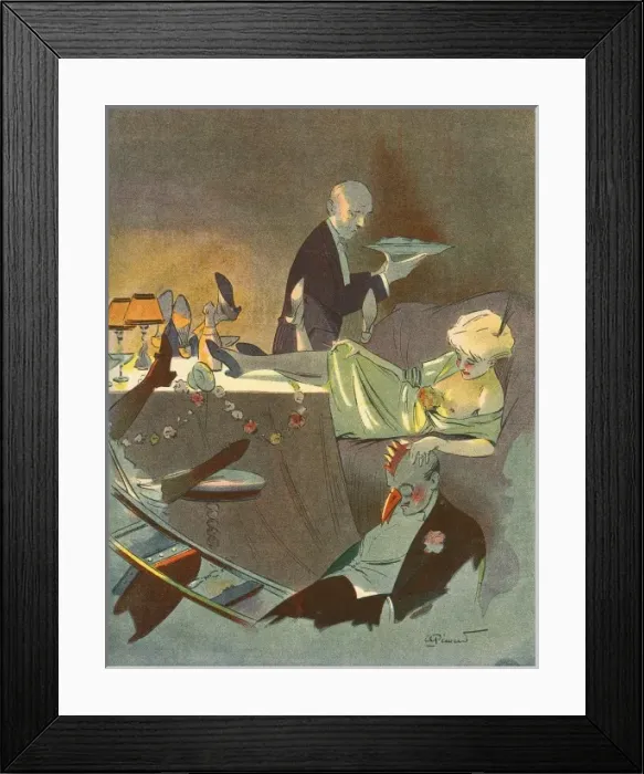 Framed Print : After Party / Asleep 1911 Framed Print : After Party / Asleep 1911