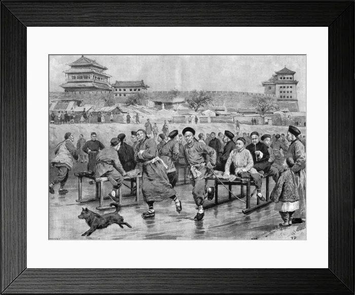 Framed Print : Chinese Skaters 1896 Framed Print : Chinese Skaters 1896
