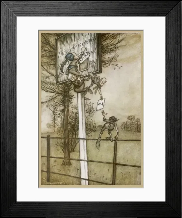 Framed Print : Elves Change Sign Framed Print : Elves Change Sign