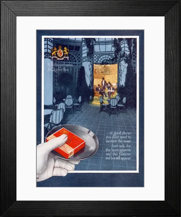 Framed Print : Advert / Pall Mall Cigs Framed Print : Advert / Pall Mall Cigs