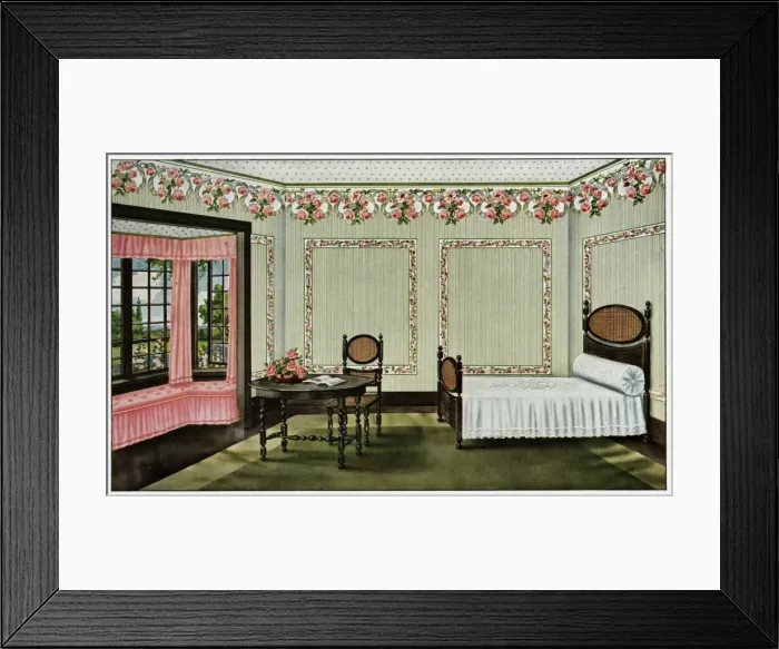 Framed Print : English Bedroom 1912 Framed Print : English Bedroom 1912