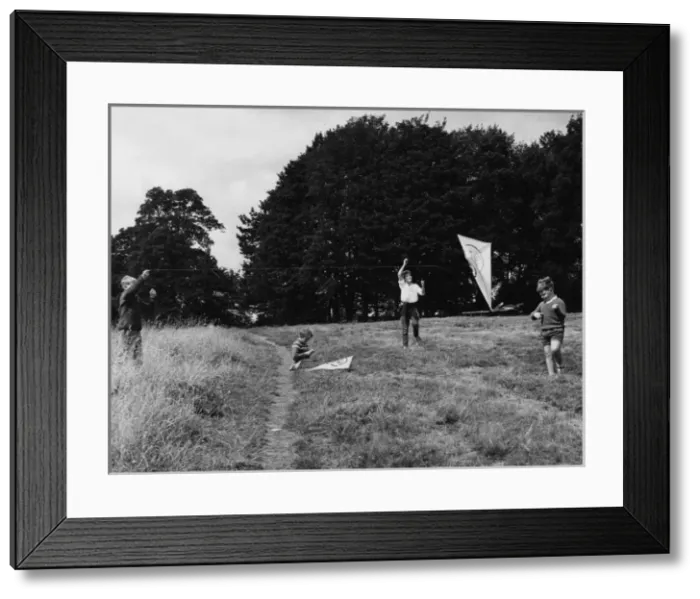 Framed Print : Flying Kites 1970S Framed Print : Flying Kites 1970S