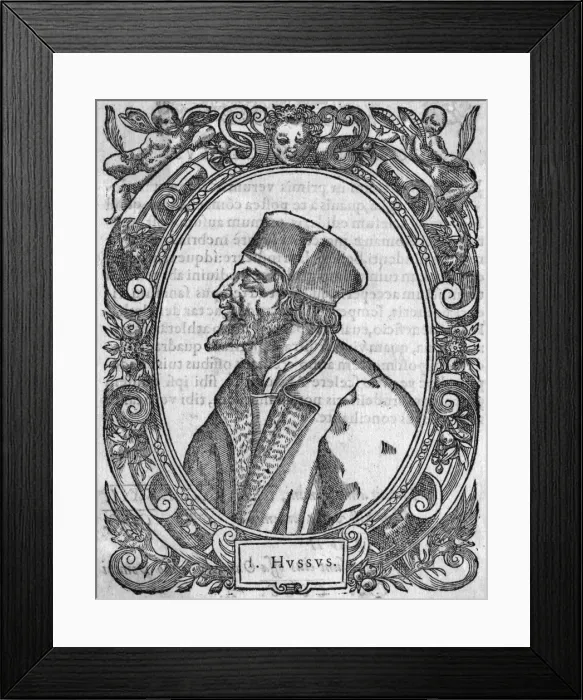 Framed Print : Jan Hus / Anon / Oval Border Framed Print : Jan Hus / Anon / Oval Border