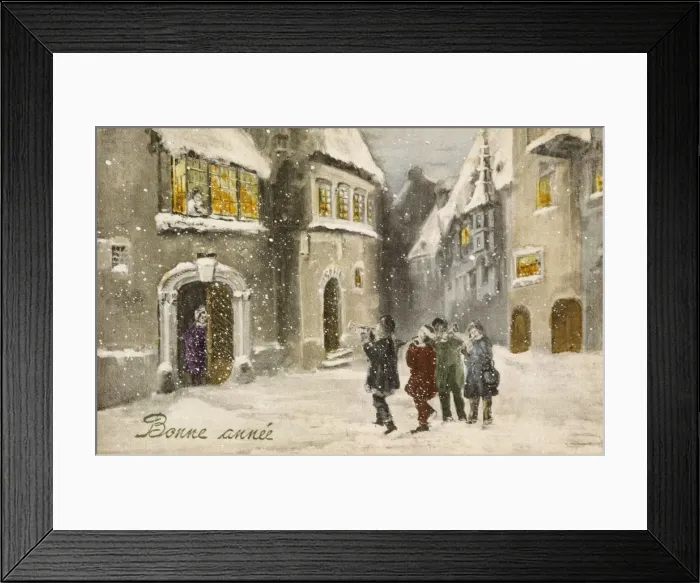Framed Print : Carols in French Street Framed Print : Carols in French Street