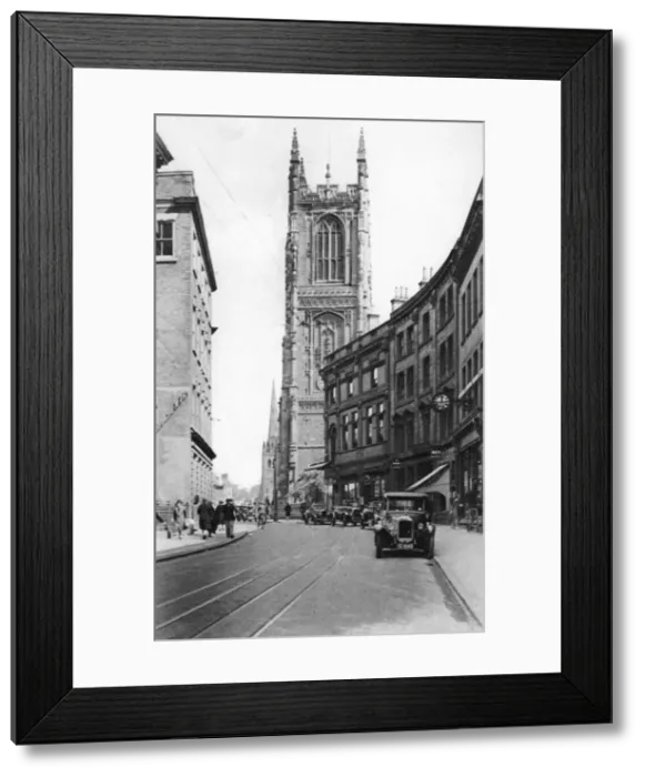 Framed Print : Irongate and Cathedral, Derby Framed Print : Irongate and Cathedral, Derby
