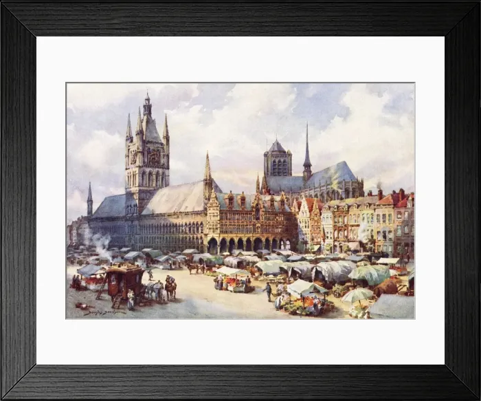 Framed Print : Ypres / Market Place C1914 Framed Print : Ypres / Market Place C1914