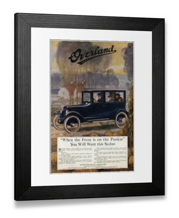 Framed Print : Overland Advert 1920 Framed Print : Overland Advert 1920