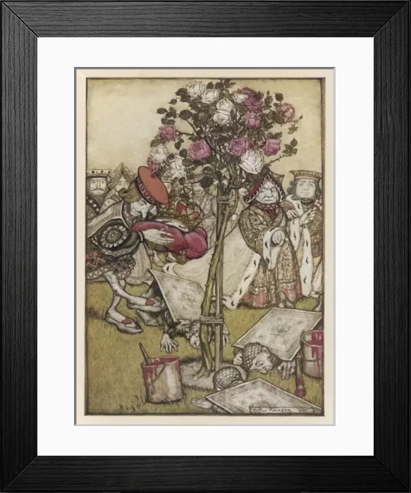 Framed Print : Alice: rose-Garden, Cards Framed Print : Alice: rose-Garden, Cards