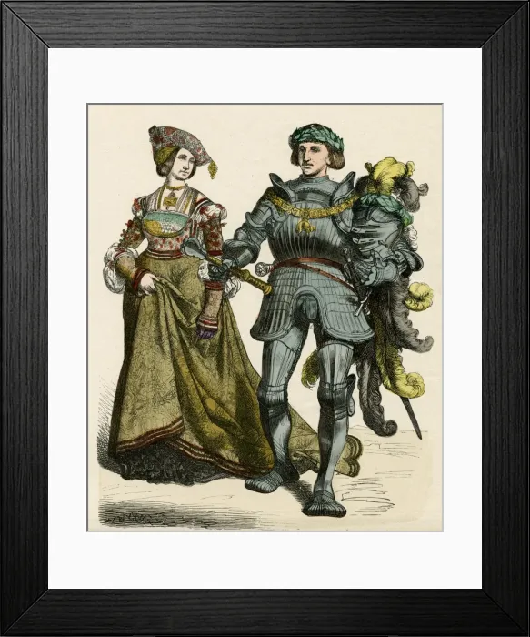 Framed Print : German Knight & Lady Framed Print : German Knight & Lady