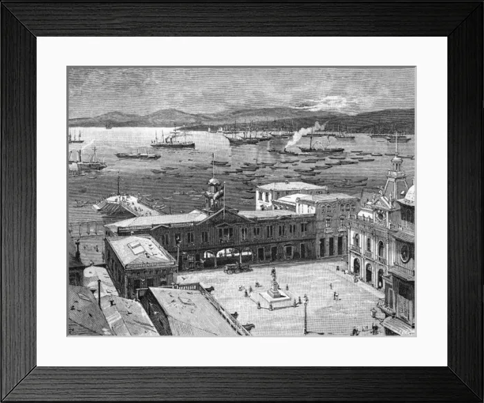Framed Print : Harbour in Valparaiso Framed Print : Harbour in Valparaiso