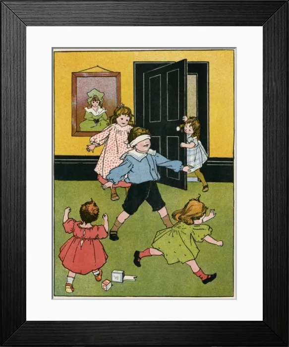 Framed Print : Blind Mans Buff 1905 Framed Print : Blind Mans Buff 1905