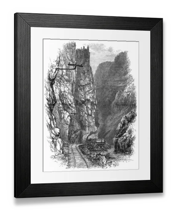 Framed Print : Train in Arkansas Canyon Framed Print : Train in Arkansas Canyon