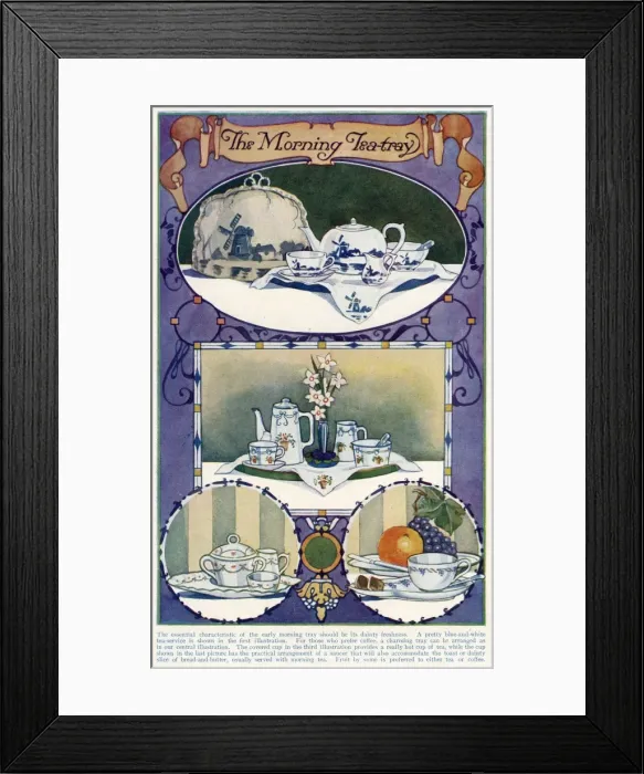 Framed Print : Breakfast Tea Tray 1911 Framed Print : Breakfast Tea Tray 1911