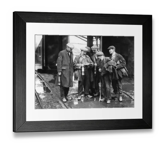 Framed Print : Miners & Lamps Framed Print : Miners & Lamps