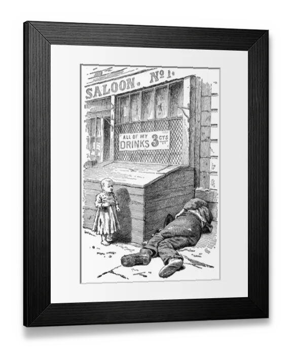 Framed Print : Drunk Outside NY Saloon Framed Print : Drunk Outside NY Saloon