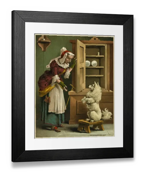 Framed Print : Old mother hubbard: went to the cupboard Framed Print : Old mother hubbard: went to the cupboard