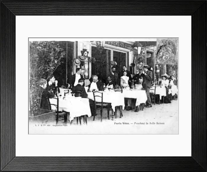Framed Print : Social / Terrasse Cafe 20C Framed Print : Social / Terrasse Cafe 20C