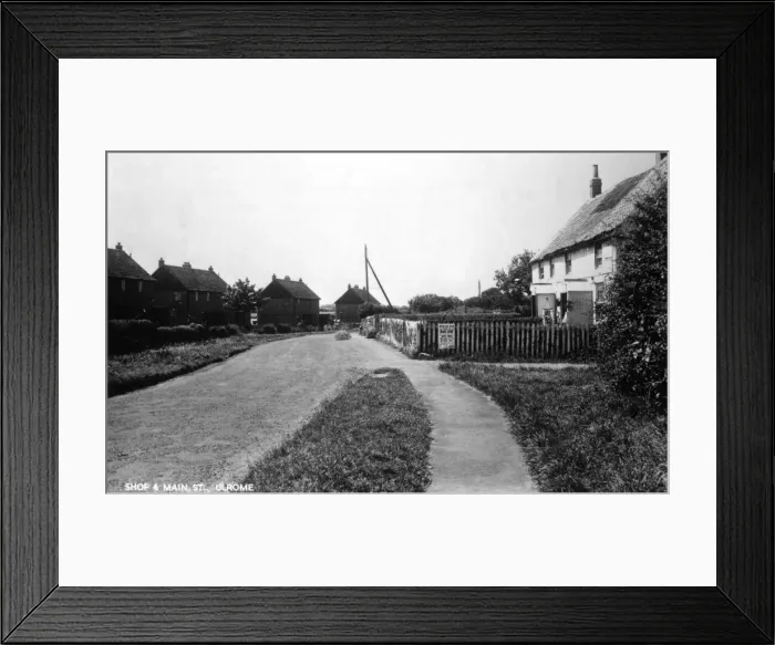 Framed Print : Shop and street at Ulrome, East Yorkshire Framed Print : Shop and street at Ulrome, East Yorkshire