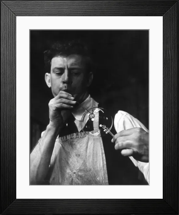 Framed Print : Glass Blower 1950S