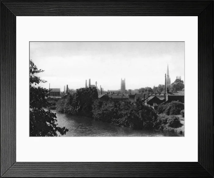 Framed Print : View of Derby from across the River Derwent Framed Print : View of Derby from across the River Derwent