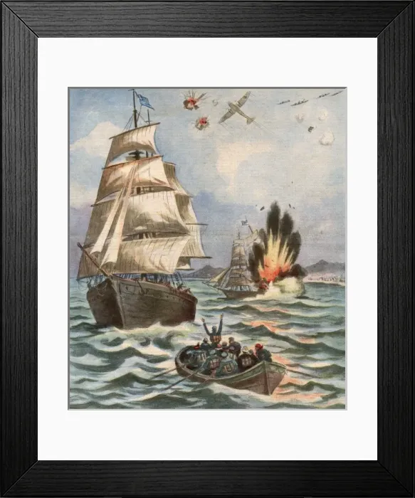 Framed Print : Italians Attack Ships Framed Print : Italians Attack Ships