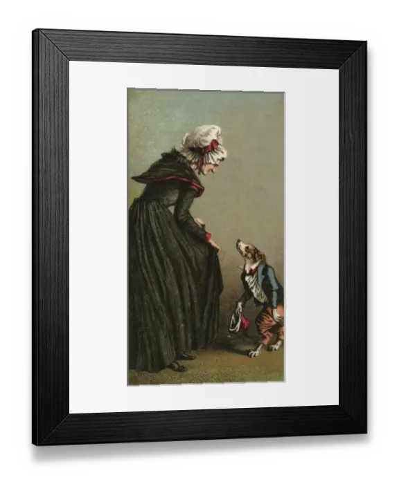 Framed Print : Mother Hubbard / Curtsey Framed Print : Mother Hubbard / Curtsey