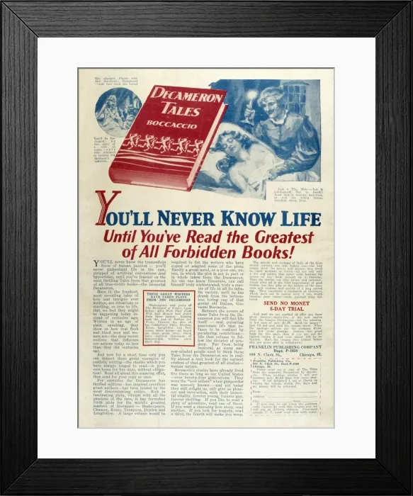 Framed Print : Decamerone Advert Framed Print : Decamerone Advert