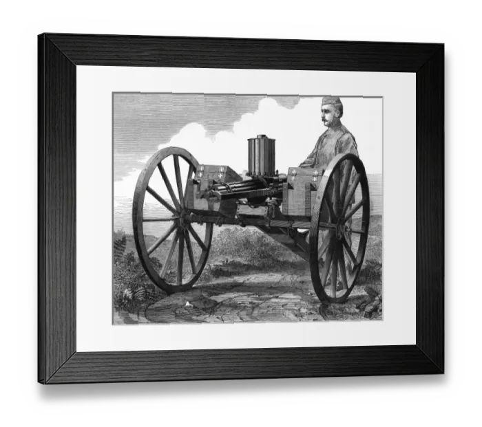 Framed Print : GATLING GUN / / ILN / 1872 Framed Print : GATLING GUN / / ILN / 1872