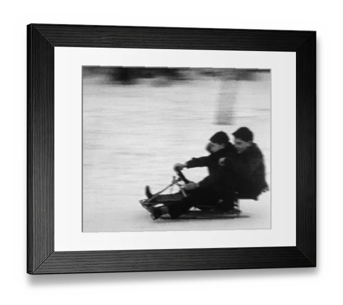 Framed Print : Two Boys Sledging C1960 Framed Print : Two Boys Sledging C1960