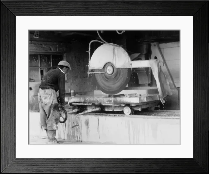 Framed Print : Stonemason Cutting Stone Framed Print : Stonemason Cutting Stone