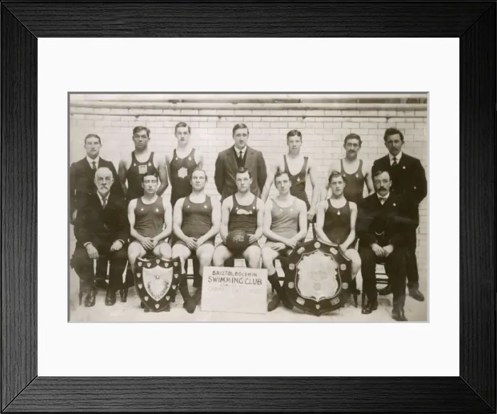 Framed Print : Bristol Dolphin Swimming Club with two trophies Framed Print : Bristol Dolphin Swimming Club with two trophies