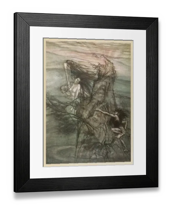 Framed Print : Alberich & Rhinemaidens Framed Print : Alberich & Rhinemaidens