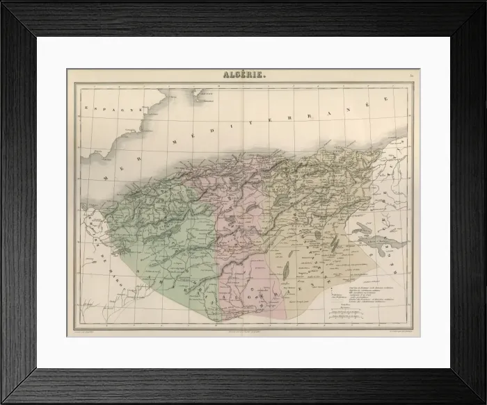 Framed Print : Map / Africa / Algeria C1850 Framed Print : Map / Africa / Algeria C1850