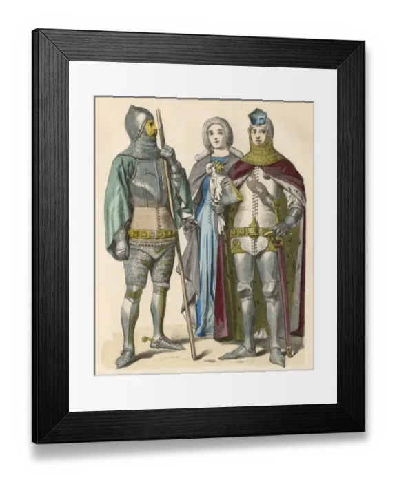 Framed Print : German Knights & Lady Framed Print : German Knights & Lady